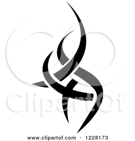 Clipart of a Black and White Tribal Tattoo Design 4 - Royalty Free Vector Illustration by dero