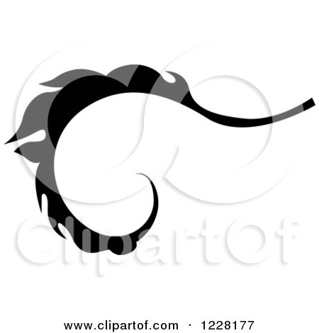Clipart of a Black and White Floral Scroll Design - Royalty Free Vector Illustration by dero