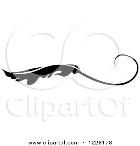 Clipart of a Black and White Floral Scroll Design 9 - Royalty Free Vector Illustration by dero