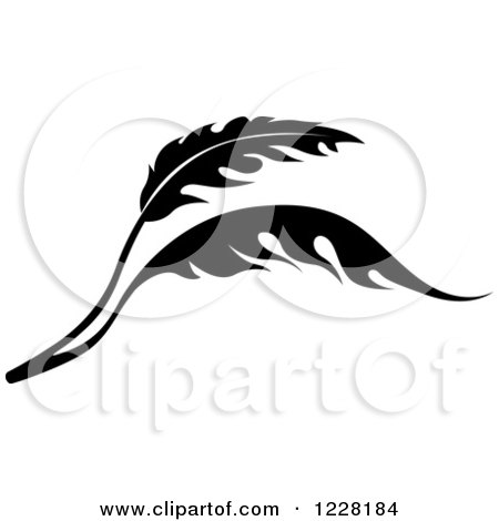 Clipart of a Black and White Floral Scroll Design 4 - Royalty Free Vector Illustration by dero