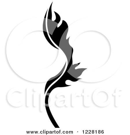 Clipart of a Black and White Floral Scroll Design 6 - Royalty Free Vector Illustration by dero