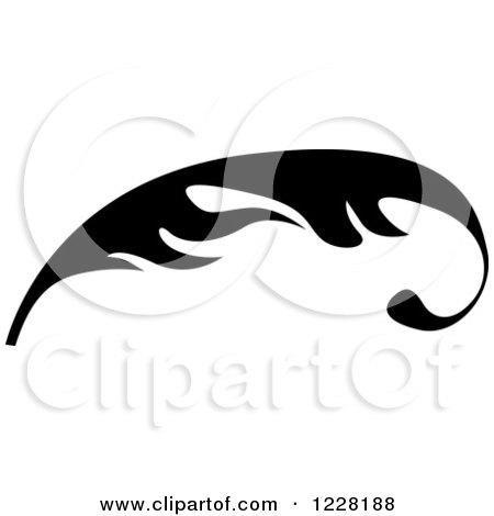 Clipart of a Black and White Floral Scroll Design 8 - Royalty Free Vector Illustration by dero