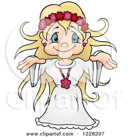 Clipart of a Blond Fairy Goddess Girl - Royalty Free Vector Illustration by dero