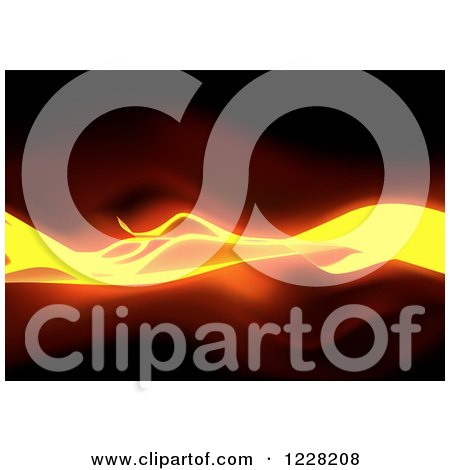 Clipart of a Background of Hot Fiery Waves - Royalty Free Vector Illustration by dero