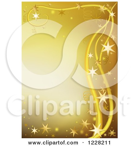 Clipart of a Golden Background Bordered with Stars - Royalty Free Vector Illustration by dero