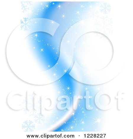 Clipart of a Blue Winter Background with Snowflakes - Royalty Free Vector Illustration by dero