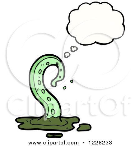 Clipart of a Thinking Tentacle - Royalty Free Vector Illustration by lineartestpilot