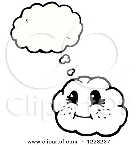 Clipart of a Thinking Cloud - Royalty Free Vector Illustration by lineartestpilot