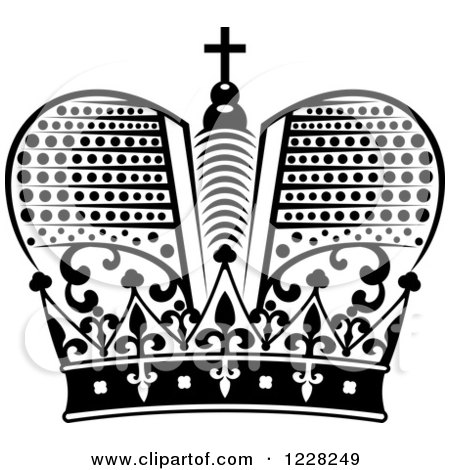 Clipart of a Black and White Crown 22 - Royalty Free Vector Illustration by Vector Tradition SM