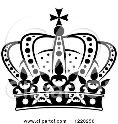 Clipart of a Black and White Crown 19 - Royalty Free Vector Illustration by Vector Tradition SM