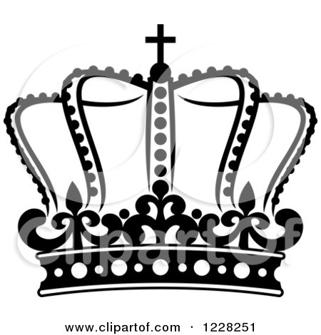 Clipart of a Black and White Crown 21 - Royalty Free Vector Illustration by Vector Tradition SM