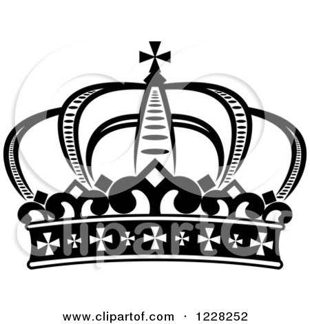 Clipart of a Black and White Crown 20 - Royalty Free Vector Illustration by Vector Tradition SM