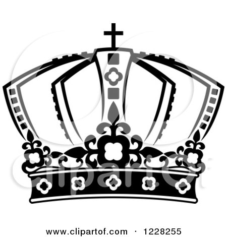 Clipart of a Black and White Crown 17 - Royalty Free Vector Illustration by Vector Tradition SM