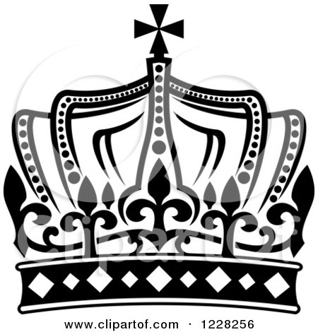 Clipart of a Black and White Crown 16 - Royalty Free Vector Illustration by Vector Tradition SM