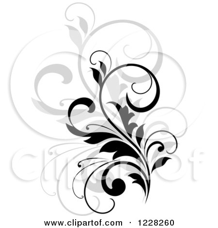 Clipart of a Black Flourish with a Shadow 4 - Royalty Free Vector Illustration by Vector Tradition SM