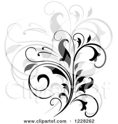 Clipart of a Black Flourish with a Shadow 2 - Royalty Free Vector Illustration by Vector Tradition SM