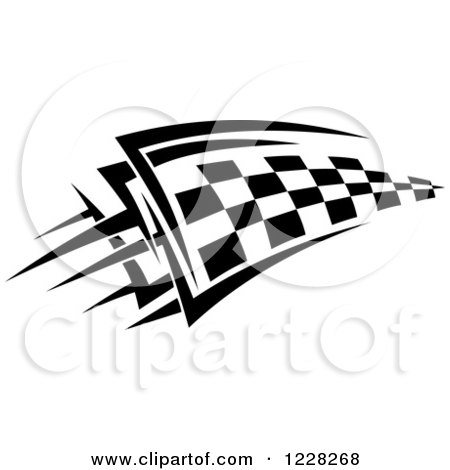 Clipart of a Black and White Checkered Tribal Racing Flag 7 - Royalty Free Vector Illustration by Vector Tradition SM