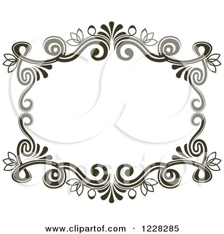 Clipart of a Dark Brown Ornate Frame - Royalty Free Vector Illustration by Vector Tradition SM