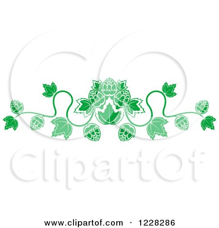 Clipart of a Green Border of Beer Hops and Leaves - Royalty Free Vector Illustration by Vector Tradition SM