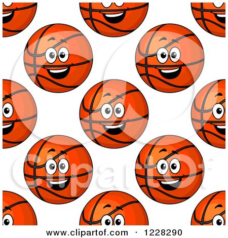 Clipart of a Seamless Basketball Face Background Pattern - Royalty Free Vector Illustration by Vector Tradition SM