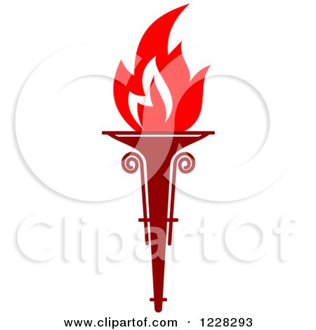 Clipart of a Red Flaming Torch - Royalty Free Vector Illustration by Vector Tradition SM