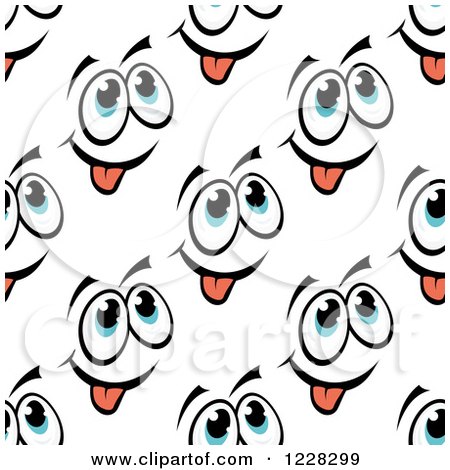 Clipart of a Seamless Goofy Face Background Pattern - Royalty Free Vector Illustration by Vector Tradition SM