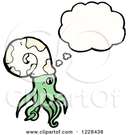 Clipart of a Thinking Nautilus - Royalty Free Vector Illustration by lineartestpilot