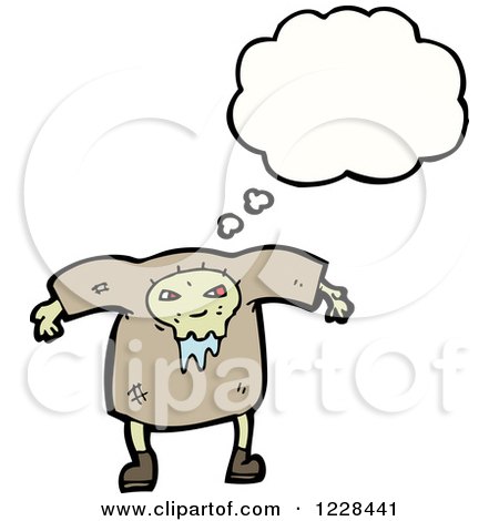 Clipart of a Thinking Drooling Zombie - Royalty Free Vector Illustration by lineartestpilot