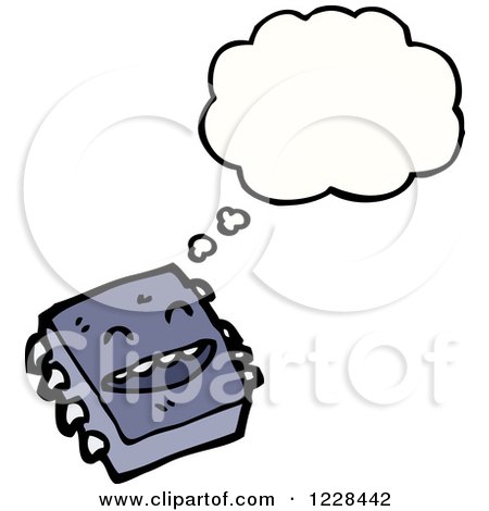 Clipart of a Thinking Computer Chip - Royalty Free Vector Illustration by lineartestpilot