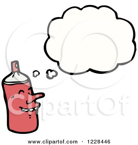Clipart of a Thinking Spray Can - Royalty Free Vector Illustration by lineartestpilot