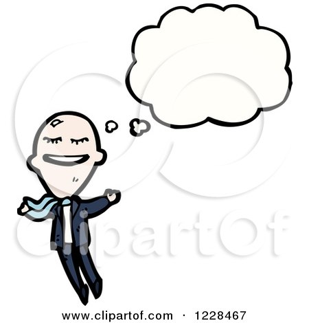 Clipart of a Thinking Happy Man - Royalty Free Vector Illustration by lineartestpilot