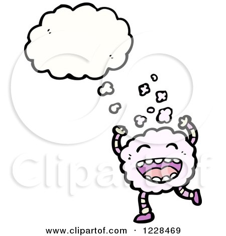 Clipart of a Thinking Pink Cloud - Royalty Free Vector Illustration by lineartestpilot