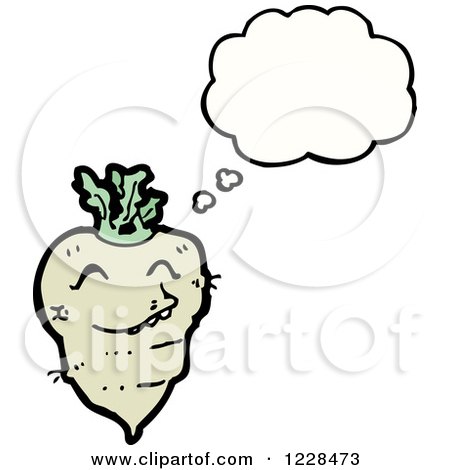 Clipart of a Thinking Parsnip - Royalty Free Vector Illustration by lineartestpilot