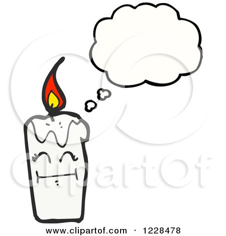Clipart of a Thinking Candle - Royalty Free Vector Illustration by lineartestpilot