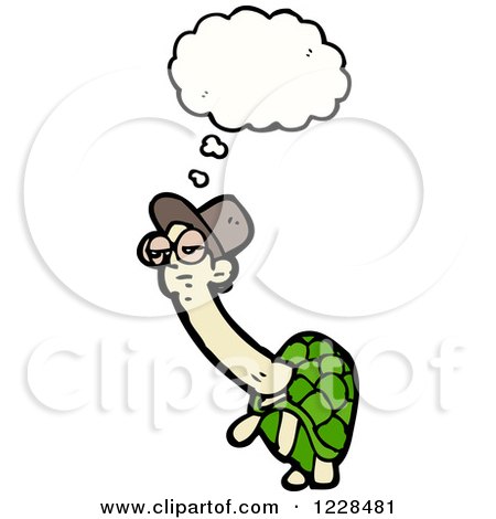 Clipart of a Thinking Tortoise - Royalty Free Vector Illustration by lineartestpilot