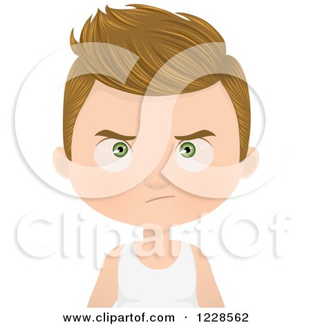 Clipart of a Skeptical Dirty Blond Man or Boy - Royalty Free Vector Illustration by Melisende Vector