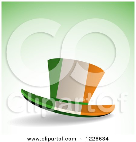 Clipart of a St Patricks Day Irish Flag Top Hat - Royalty Free Vector Illustration by elaineitalia