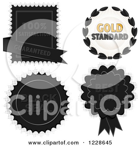 Clipart of Guarantee Badges and Labels - Royalty Free Vector Illustration by elaineitalia