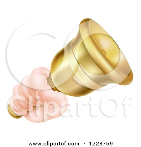 Clipart of a Hand Ringing a Service Bell - Royalty Free Vector Illustration by AtStockIllustration