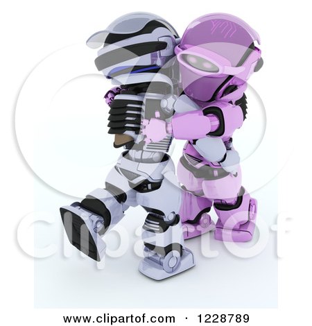 Clipart of a 3d Robot Couple Ballroom Dancing - Royalty Free Illustration by KJ Pargeter