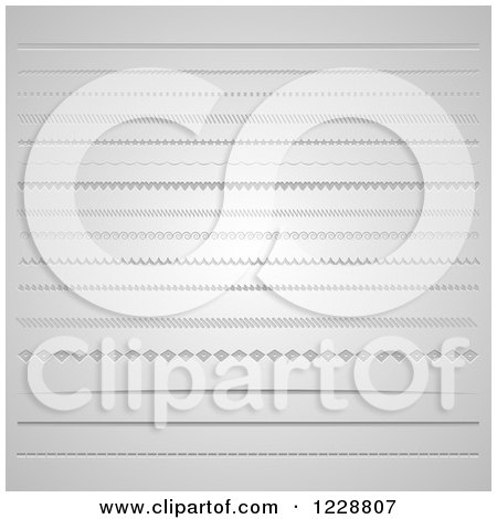 Clipart of Decorative Rule Page Dividers in Grayscale - Royalty Free Vector Illustration by KJ Pargeter