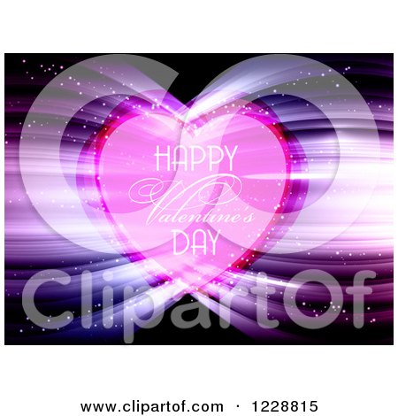Clipart of a Happy Valentines Day Greeting with Lights - Royalty Free Vector Illustration by KJ Pargeter
