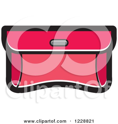 Clipart of a Pink Purse Clutch Icon - Royalty Free Vector Illustration by Lal Perera