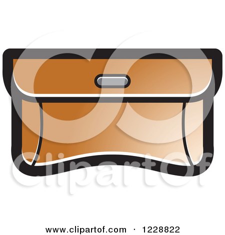Clipart of a Brown Purse Clutch Icon - Royalty Free Vector Illustration by Lal Perera