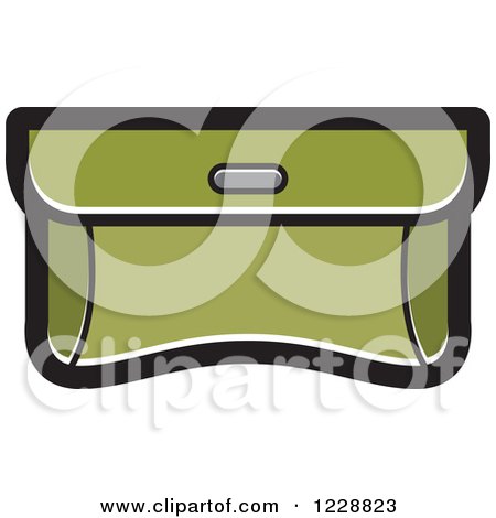 Clipart of a Dark Green Purse Clutch Icon - Royalty Free Vector Illustration by Lal Perera