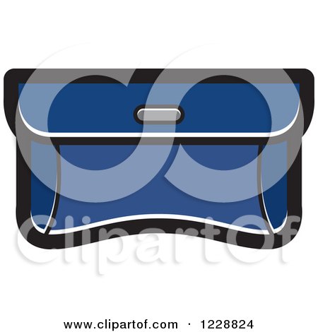 Clipart of a Dark Blue Purse Clutch Icon - Royalty Free Vector Illustration by Lal Perera