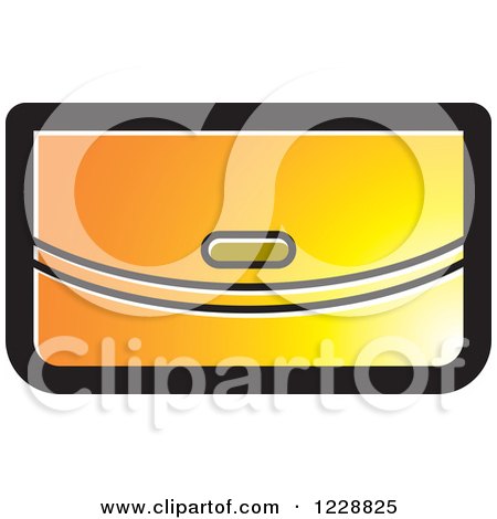 Clipart of a Yellow and Orange Clutch Purse Icon - Royalty Free Vector Illustration by Lal Perera