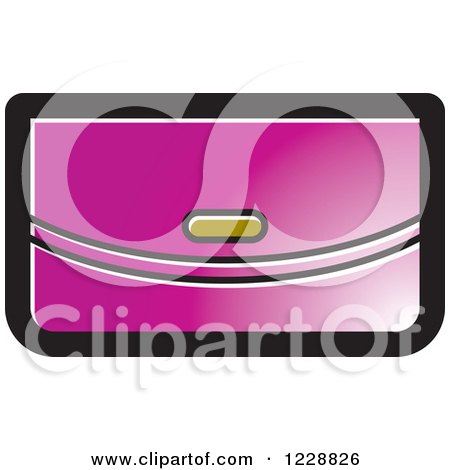 Clipart of a Pink Clutch Purse Icon - Royalty Free Vector Illustration by Lal Perera