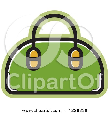 Clipart of a Green Purse Icon - Royalty Free Vector Illustration by Lal Perera
