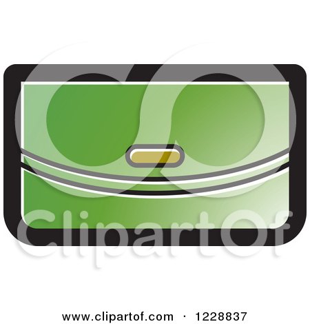 Clipart of a Green Clutch Purse Icon - Royalty Free Vector Illustration by Lal Perera